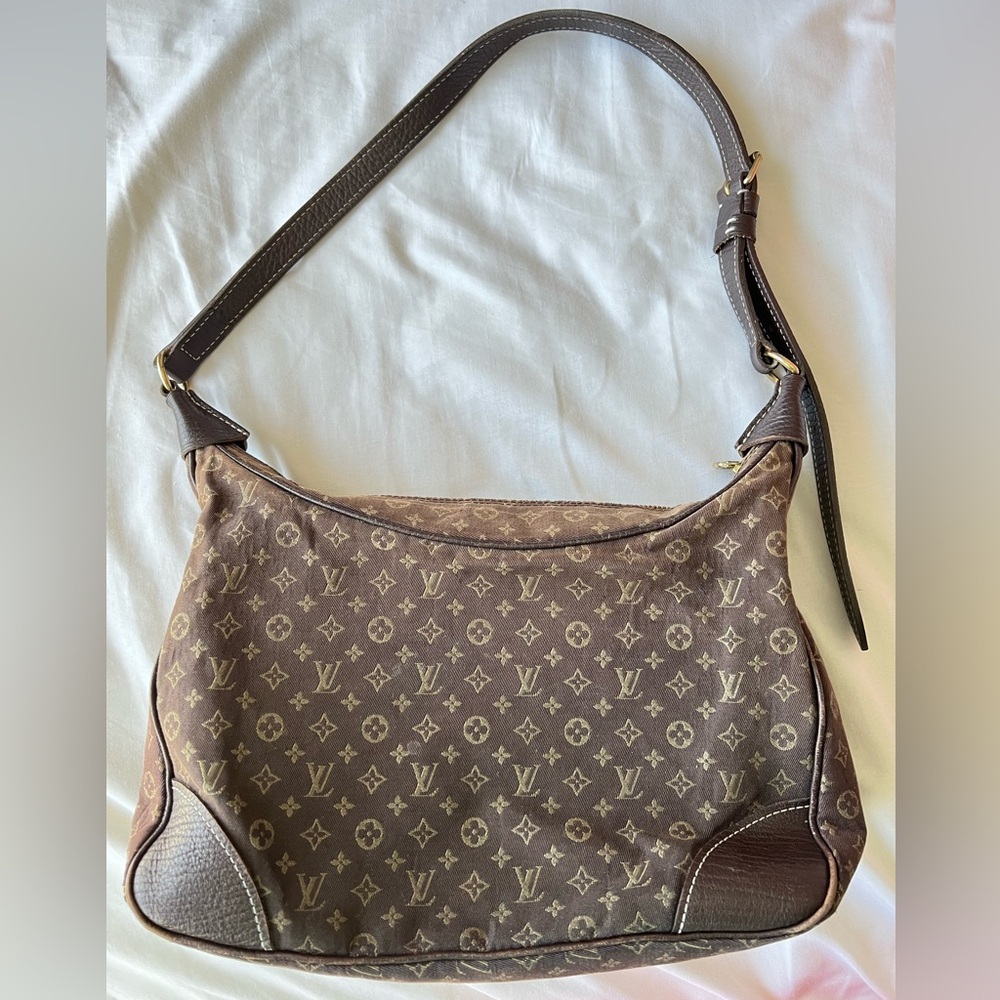 Louis Vuitton Boulogne handbag mini lin - brown. Comes with matching wallet.